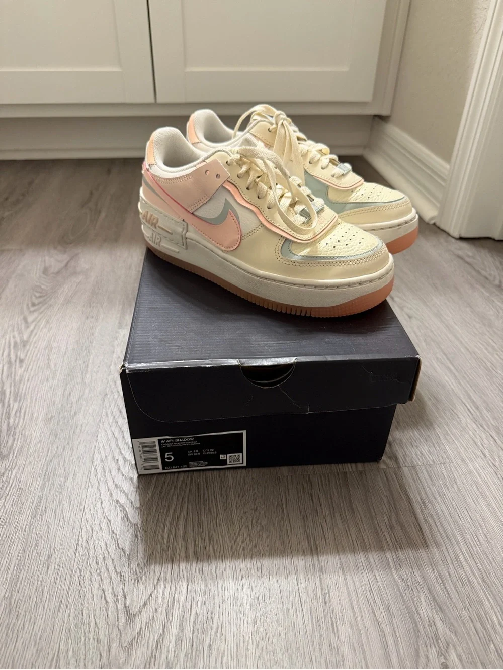 Nike Kids Air Force 1 Low - Cream, Pink & Light Blue